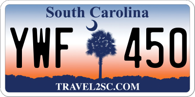 SC license plate YWF450