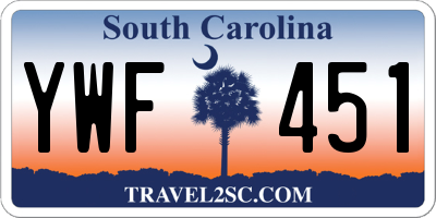 SC license plate YWF451