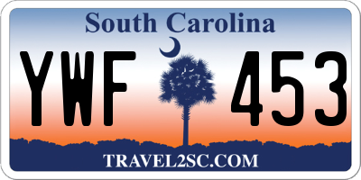 SC license plate YWF453
