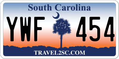 SC license plate YWF454