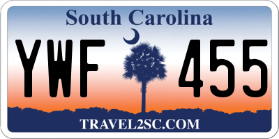 SC license plate YWF455