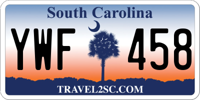 SC license plate YWF458