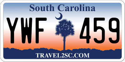 SC license plate YWF459