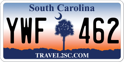 SC license plate YWF462