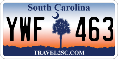 SC license plate YWF463