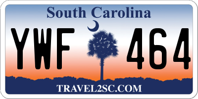 SC license plate YWF464