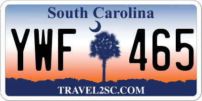 SC license plate YWF465