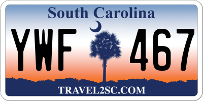 SC license plate YWF467