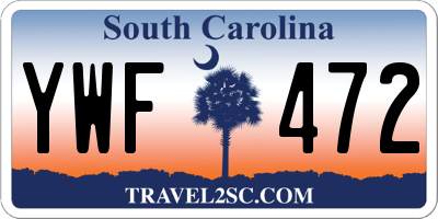 SC license plate YWF472