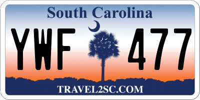 SC license plate YWF477