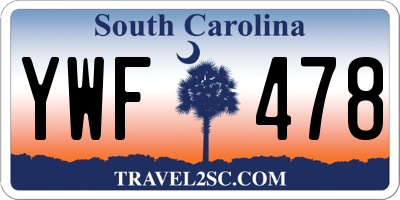 SC license plate YWF478