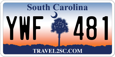 SC license plate YWF481