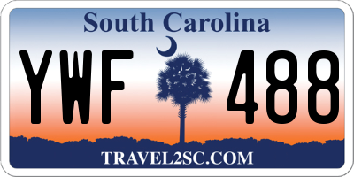 SC license plate YWF488