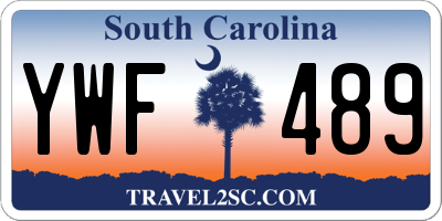 SC license plate YWF489