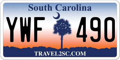 SC license plate YWF490