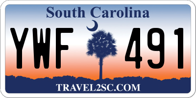 SC license plate YWF491
