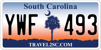 SC license plate YWF493