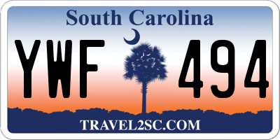SC license plate YWF494