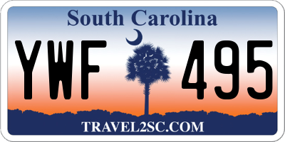 SC license plate YWF495