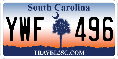 SC license plate YWF496