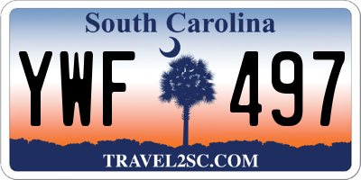 SC license plate YWF497