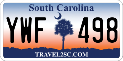 SC license plate YWF498