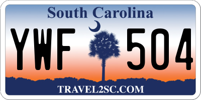 SC license plate YWF504