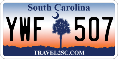 SC license plate YWF507