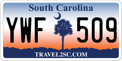 SC license plate YWF509