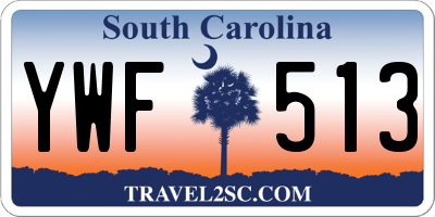SC license plate YWF513