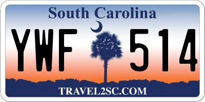 SC license plate YWF514
