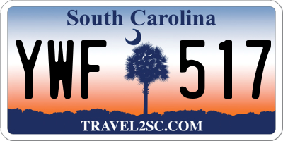 SC license plate YWF517