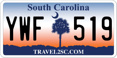 SC license plate YWF519