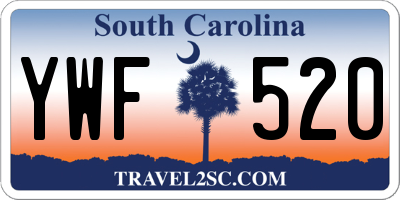 SC license plate YWF520