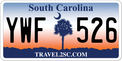 SC license plate YWF526