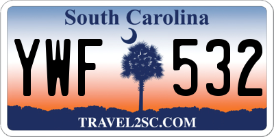 SC license plate YWF532