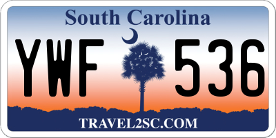 SC license plate YWF536
