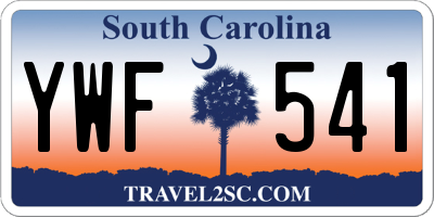 SC license plate YWF541