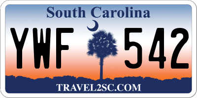 SC license plate YWF542