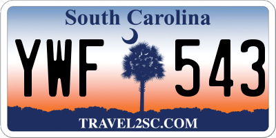 SC license plate YWF543