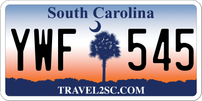 SC license plate YWF545