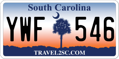 SC license plate YWF546