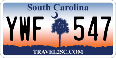 SC license plate YWF547