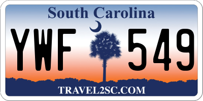 SC license plate YWF549