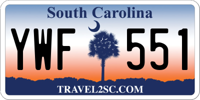 SC license plate YWF551