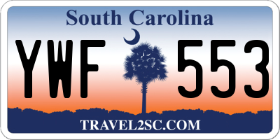 SC license plate YWF553