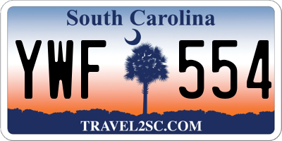 SC license plate YWF554