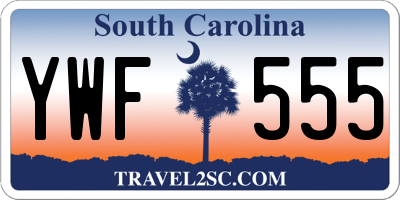 SC license plate YWF555