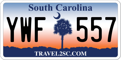 SC license plate YWF557