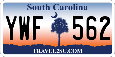 SC license plate YWF562